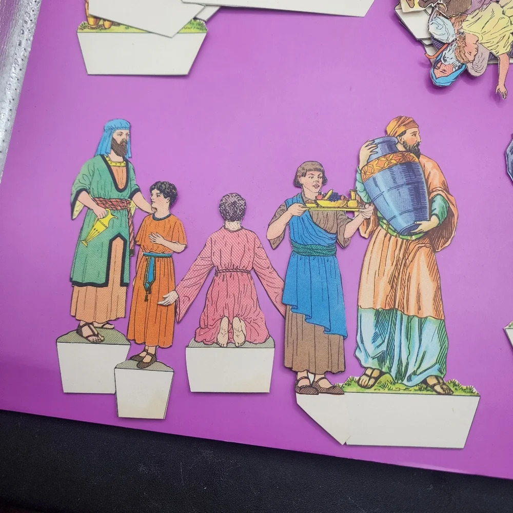 Vintage Bible Card Stock Paper Cut Out Stand Ups Story Tell Teaching - Large Lot - Picture 8 of 12